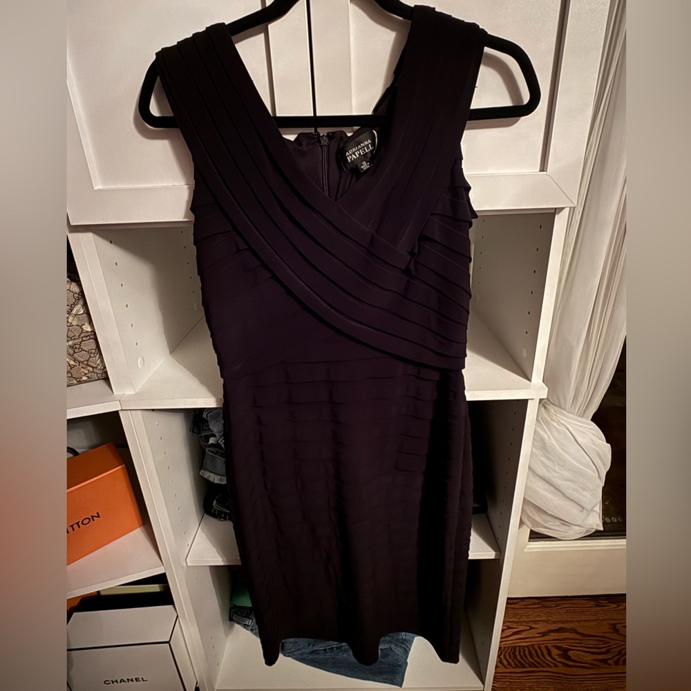 Adrianna Papell Black Midi Dress